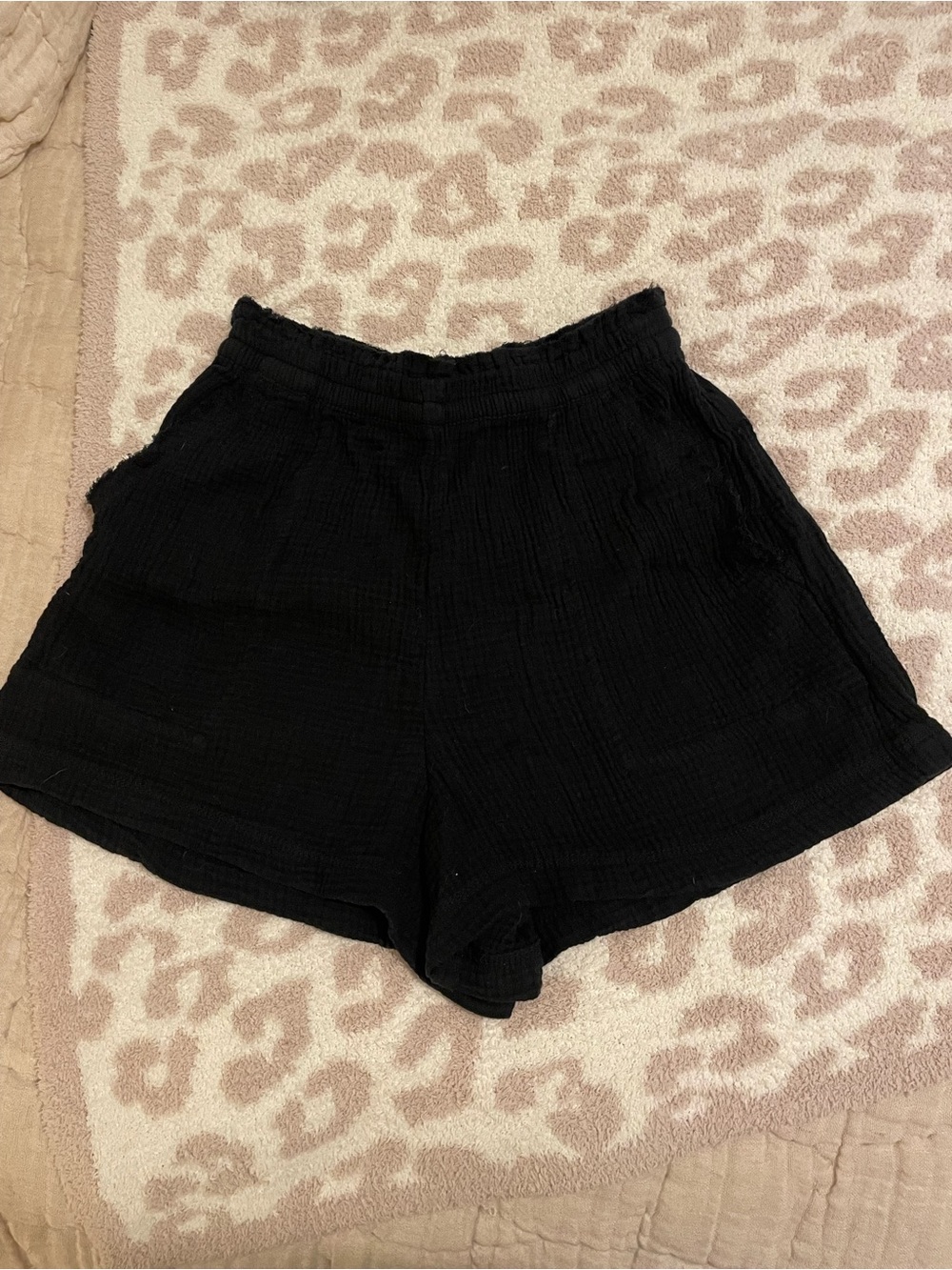 Aerie Black Linen Shorts